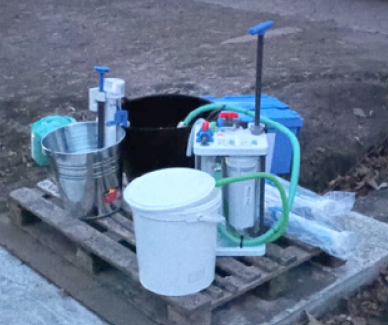 Community filter in use at a church in Ukraine from Newsletter Feb 23
